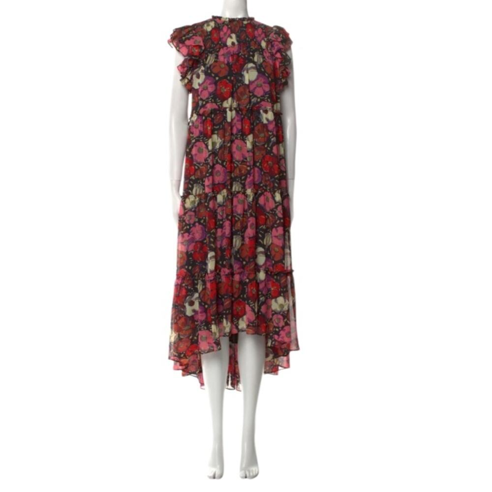 CINQ À SEPT Ricki Floral Dress Asymmetrical Size 4 NWT - Picture 2 of 10